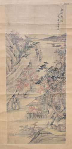 Chinese school, Qing Dynasty, landscape hand scroll