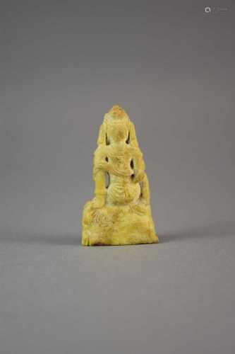 A Chinese carved hardstone figure of a Bodhisattva, probably...