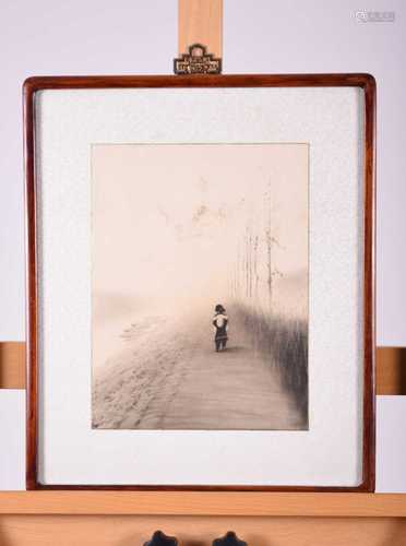 Korean School, 20th century, Young Girl on a Pathway