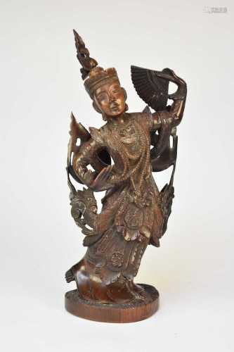 A Balinese hardwood figure of a dancer