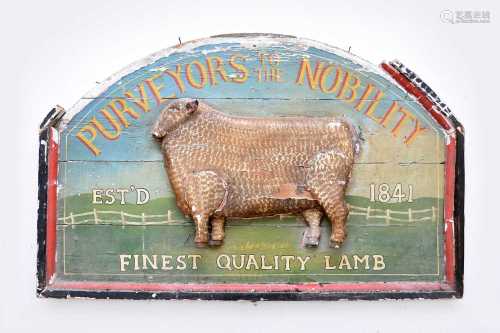 Advertising interest:- a painted wood and gesso 'Ewe'...
