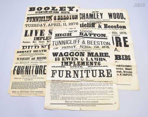 A group of Victorian livestock auction poster bills