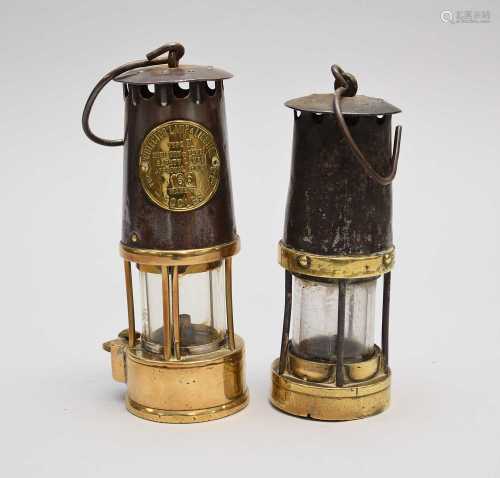 A Baxendale & Co miners safety lamp and an Eccles Protec...
