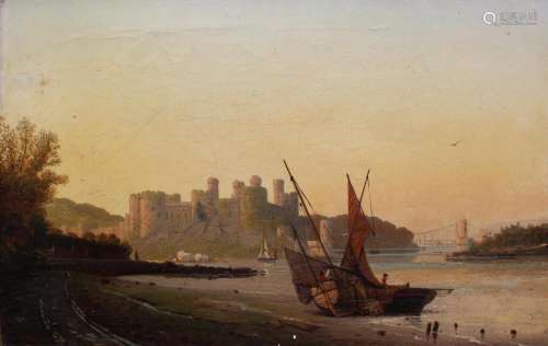 JAMES FRANCIS DANBY (1816-1875) CONWAY CASTLE Signed and ind...