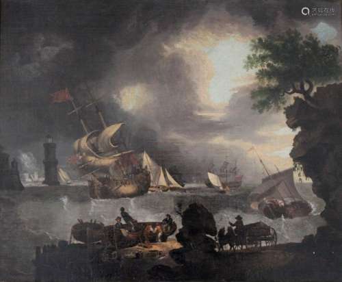 AFTER RICHARD WRIGHT (c.1720-1c.1775) THE FISHERY Oil on can...