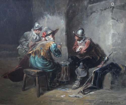 LUIGI GIORGIO BALDERO (c.1840-c.1910) THREE SOLDIERS PLAYING...