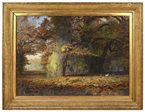 ANDREW MACCALLUM (1821-1902) FALLOW DEER IN A FOREST Signed ...