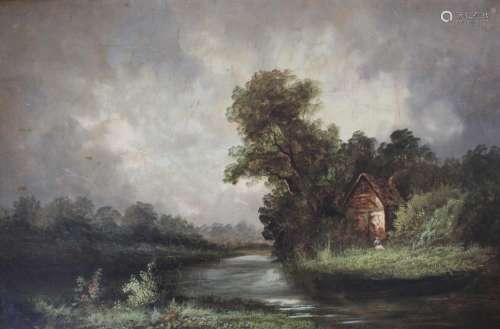 THOMAS THOMAS (Fl.1854-1896) A VIEW NEAR SOLIHULL Signed, al...