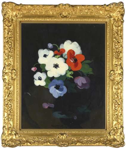 JAMES STUART PARK (1862-1933) ANEMONES Signed, oil on canvas...