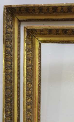 A PAIR OF GILTWOOD PICTURE FRAMES the frieze with alternatin...