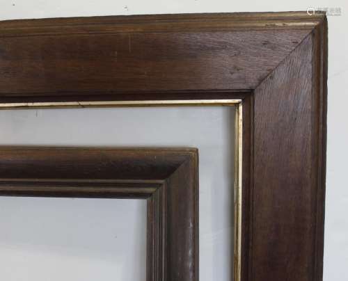 TWO LARGE PLAIN WOOD FRAMES To fit 84 x 94cm and 96.5 x 126....