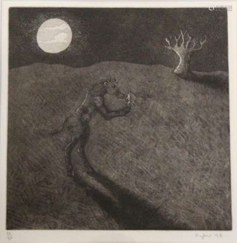 •SOPHIE RYDER (b.1963) MINOTAUR AND HARE Aquatint, 1996, sig...