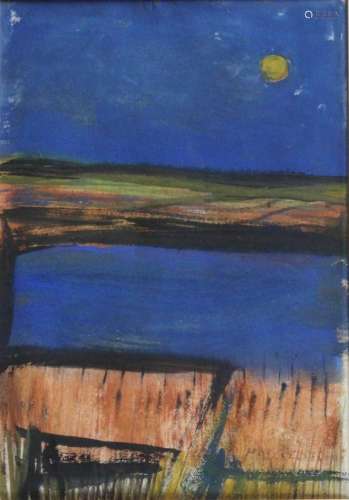 •MARGO MAECKELBERGHE (1932-2014) MOON IN BLUE Signed (faded)...