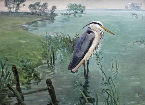 •CHARLES WALTER SIMPSON (1885-1971) HERON (from `WILD BIRD S...