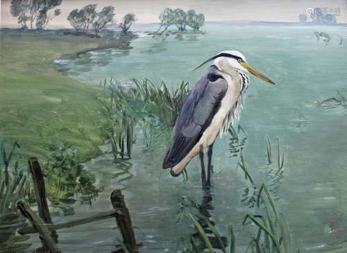 •CHARLES WALTER SIMPSON (1885-1971) HERON (from `WILD BIRD S...