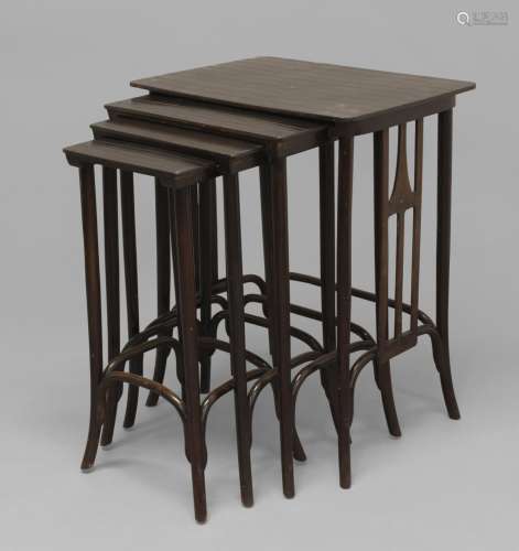 ART NOUVEAU SECCESSIONIST NEST OF TABLES a set of four gradu...