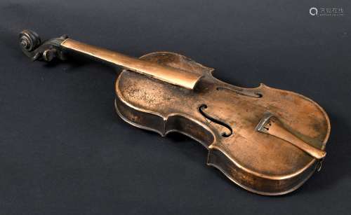 CAST OF A BRONZE VIOLIN a cast of a full length violin, comp...