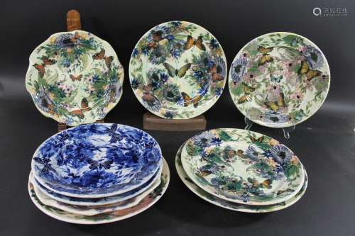 WALES - GWILI POTTERY PLATES & DISHES a collection of 9 ...