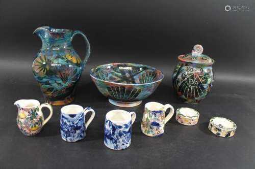 WALES - GWILI POTTERY including a jug painted with fish and ...