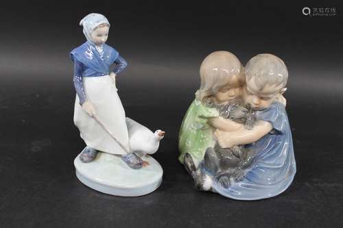 ROYAL COPENHAGEN FIGURE GROUP Model No 707, a figure group o...