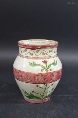 DELLA ROBBIA POTTERY 'STRAWBERRY' JAR the jar painte...