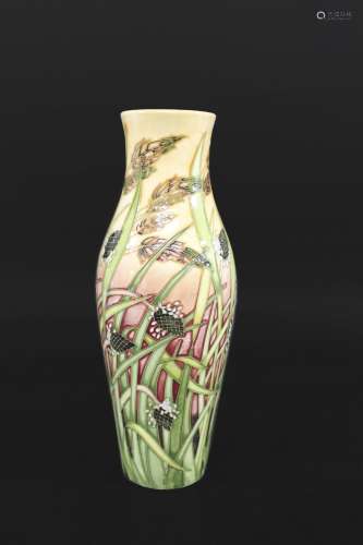 MOORCROFT VASE - SAVANNA a slender trial vase in the Savanna...