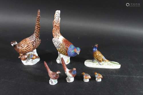 MEISSEN PHEASANT 20thc, a figure of a Phesant perched on a s...