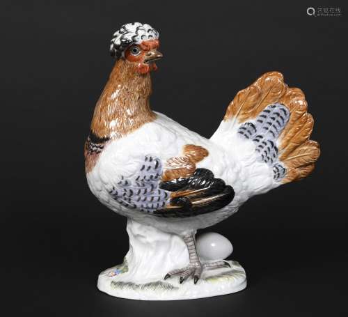 MEISSEN HEN 20thc, the figure standing with head turned to o...