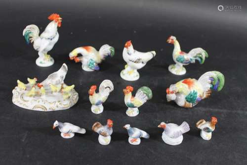 MEISSEN CHICKENS a mixed lot including a small group of a Ch...