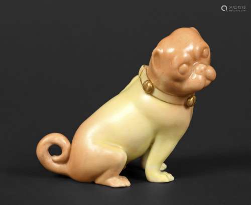 ROYAL WORCESTER PUG DOG a miniature model of a Pug Dog, pain...