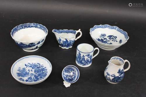 18THC CAUGHLEY PORCELAIN a mixed lot including a coffee can ...