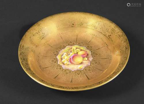 ROYAL WORCESTER SIGNED DISH - S DARE a petal shaped central ...