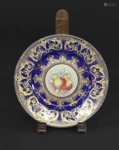 ROYAL WORCESTER SIGNED CABINET PLATE - J REED painted with f...