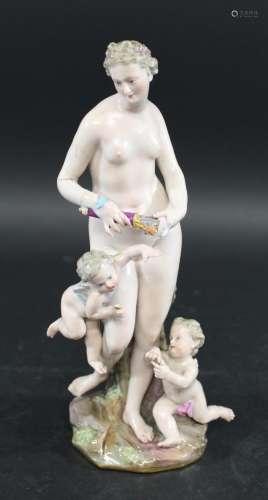 MEISSEN FIGURE OF VENUS the figure of Venus with two cupids ...