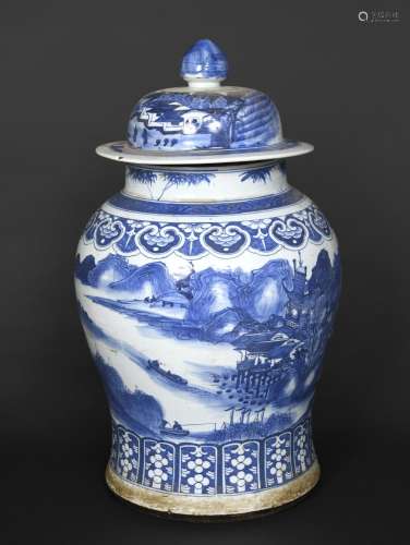 LARGE CHINESE PORCELAIN LIDDED JAR an exceptionally large ba...