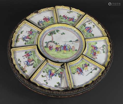 CHINESE CANTON ENAMEL SUPPER SET a late 19thc set of enamel ...