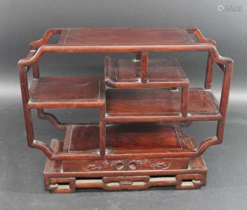 CHINESE HARDWOOD DISPLAY STAND possibly for snuff bottles, a...