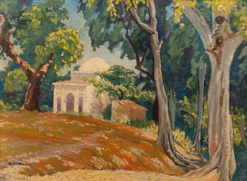 M. DE LA ROUERE (1905-1939)Jardin oriental et casbah, Huile ...