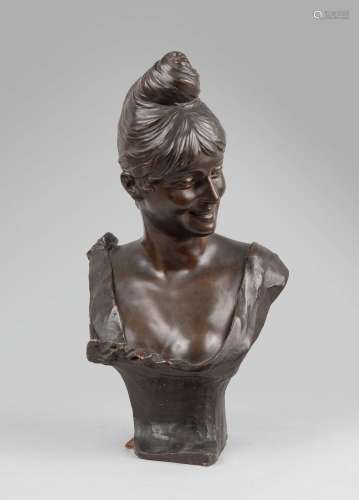 Georges VAN DER STRAETEN (1856-1928)Buste de femme à la coif...