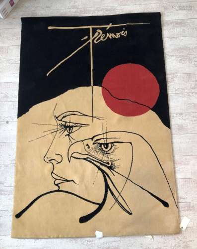 Pierre Yves TREMOIS (1921-2020)La Femme-Aigle Original tapis...