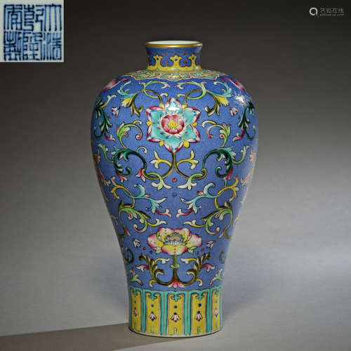 Qing Dynasty of China,Enamel Flower Prunus Vase