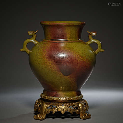 Qing Dynasty of China,Tea-Dust Glaze Kiln Changed Binaural J...
