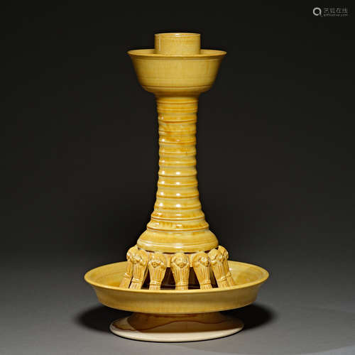 Tang Dynasty of China,Yellow Glaze Candlestick