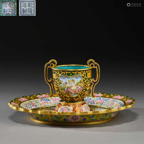 Qing Dynasty of China,Painted Enamel Saucer
