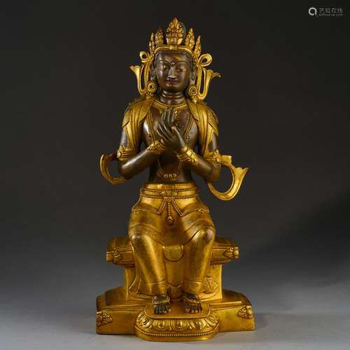 Qing Dynasty of China,Bronze Gilt Buddha Statue