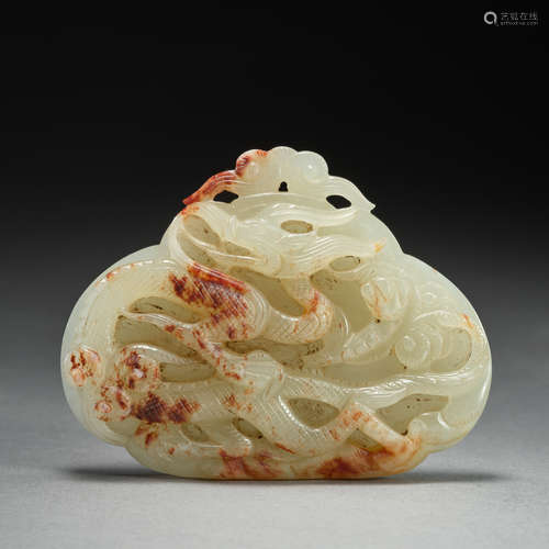 Tang Dynasty of China,Hetian Jade Dragon Pattern Pendant