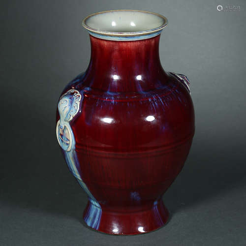 Qing Dynasty of China,Red Glaze Kiln Changed Bottle