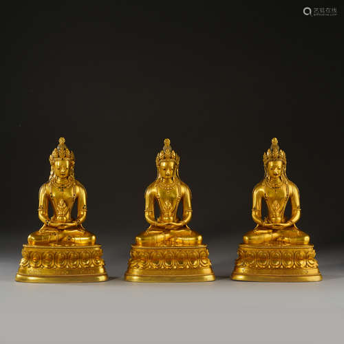 Qing Dynasty of China,Bronze Gilt Buddha Statue