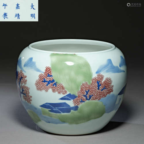 Ming Dynasty of China,Multicolored Landscape Jar