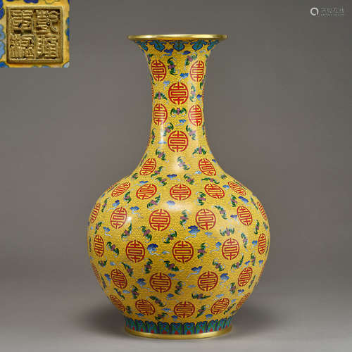 Qing Dynasty of China,Cloisonne Handicap Bottle